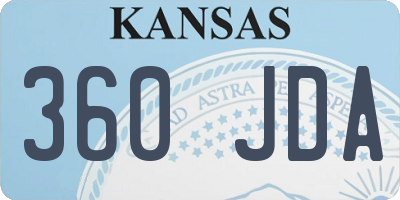 KS license plate 360JDA