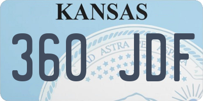 KS license plate 360JDF