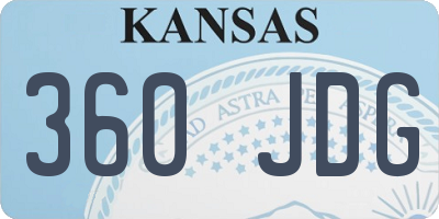 KS license plate 360JDG