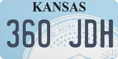 KS license plate 360JDH