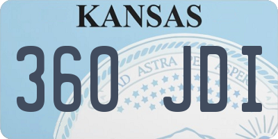 KS license plate 360JDI
