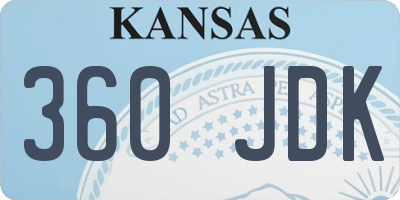 KS license plate 360JDK