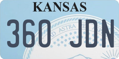 KS license plate 360JDN