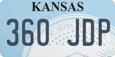 KS license plate 360JDP