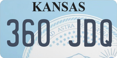 KS license plate 360JDQ
