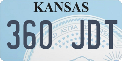 KS license plate 360JDT