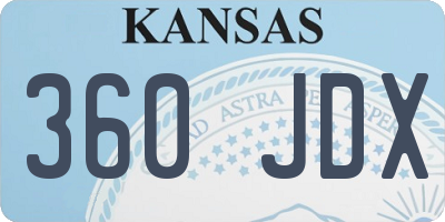 KS license plate 360JDX