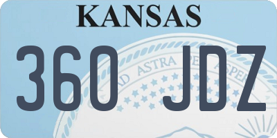 KS license plate 360JDZ