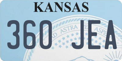 KS license plate 360JEA