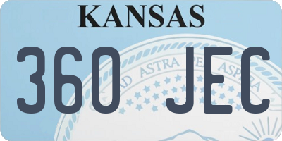 KS license plate 360JEC