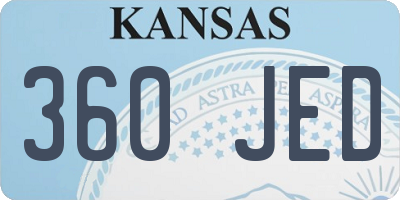 KS license plate 360JED