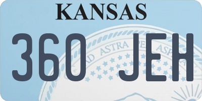 KS license plate 360JEH