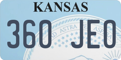 KS license plate 360JEO