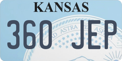 KS license plate 360JEP