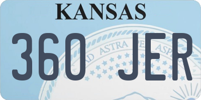 KS license plate 360JER