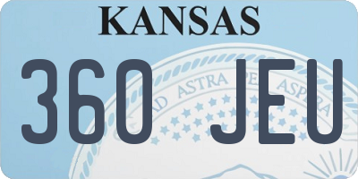 KS license plate 360JEU