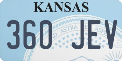 KS license plate 360JEV