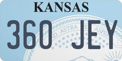 KS license plate 360JEY