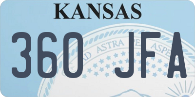 KS license plate 360JFA