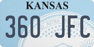 KS license plate 360JFC