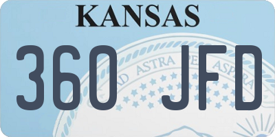 KS license plate 360JFD