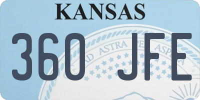 KS license plate 360JFE