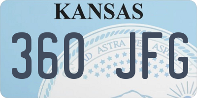 KS license plate 360JFG