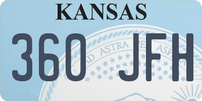 KS license plate 360JFH