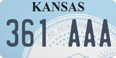 KS license plate 361AAA