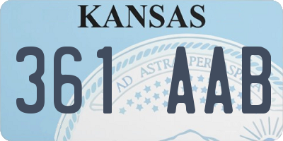 KS license plate 361AAB