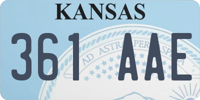 KS license plate 361AAE