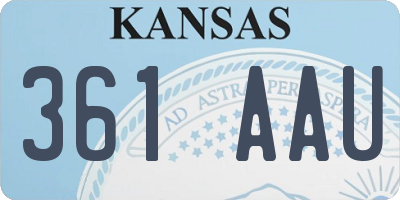KS license plate 361AAU