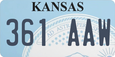 KS license plate 361AAW