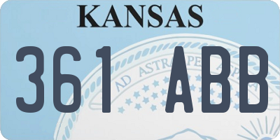 KS license plate 361ABB