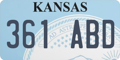 KS license plate 361ABD