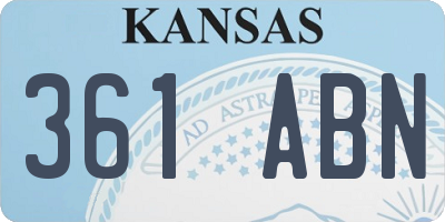 KS license plate 361ABN