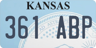 KS license plate 361ABP
