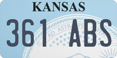 KS license plate 361ABS
