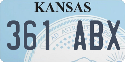 KS license plate 361ABX
