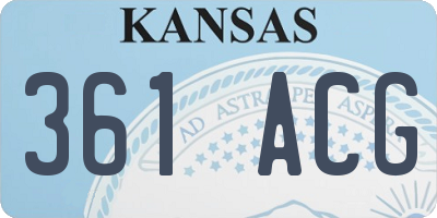 KS license plate 361ACG