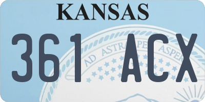 KS license plate 361ACX