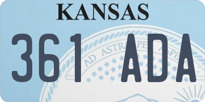 KS license plate 361ADA