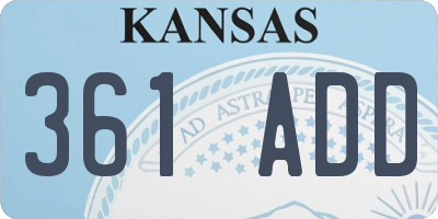 KS license plate 361ADD