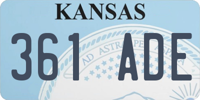 KS license plate 361ADE