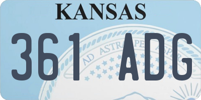KS license plate 361ADG