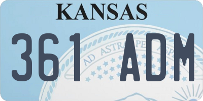 KS license plate 361ADM