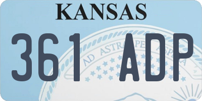 KS license plate 361ADP