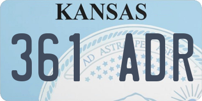 KS license plate 361ADR