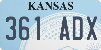 KS license plate 361ADX