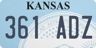 KS license plate 361ADZ